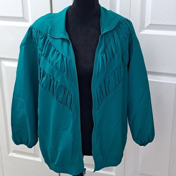 Vintage Teddi Sport 80's Sea Foam Green Track Jacket - Picture 4 of 9